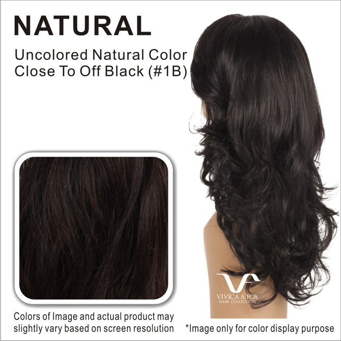 CITRINE - LACE FRONT NATUAL BLACK HUMAN HAIR 19" LAYERED LOOSE WATER WAVE WITH INVISIBLE CENTRE PART- by Vivica Fox