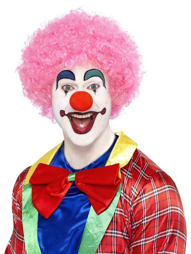 Pink Crazy Clown Afro Wig