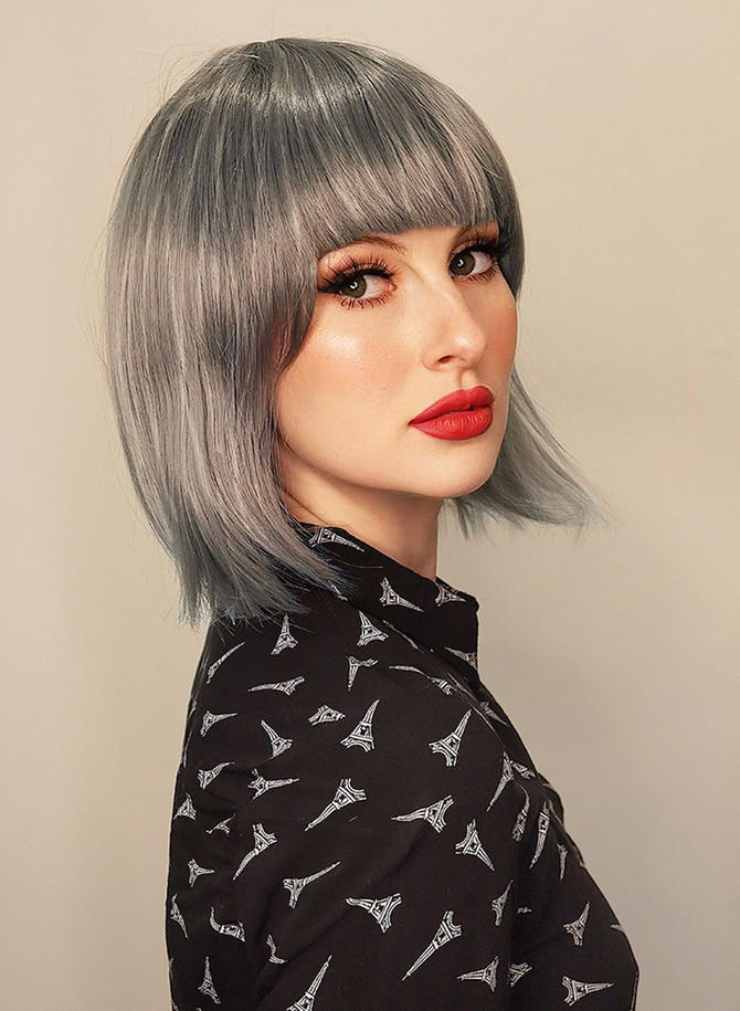 ALLY - Heat Resistant Mid Grey China Bob Wig - by Allaura