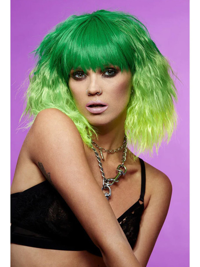 Manic Panic Green Envy Goddess Bob with Fringe