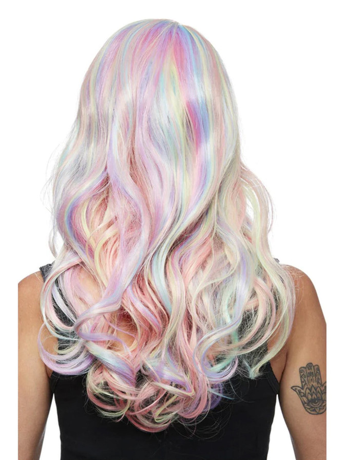 Manic Panic Pastel Unicorn Dream Long Rainbow Curls with Side Part