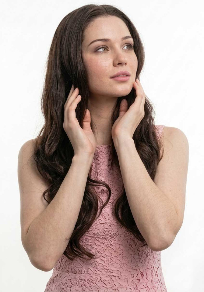 COCO - Lace Front Dark Brown Long Wavy Wig - by Queenie Wigs