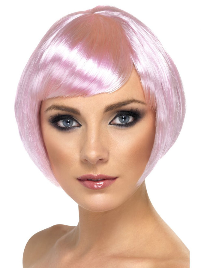Pink Babe Bob with Fringe Wig