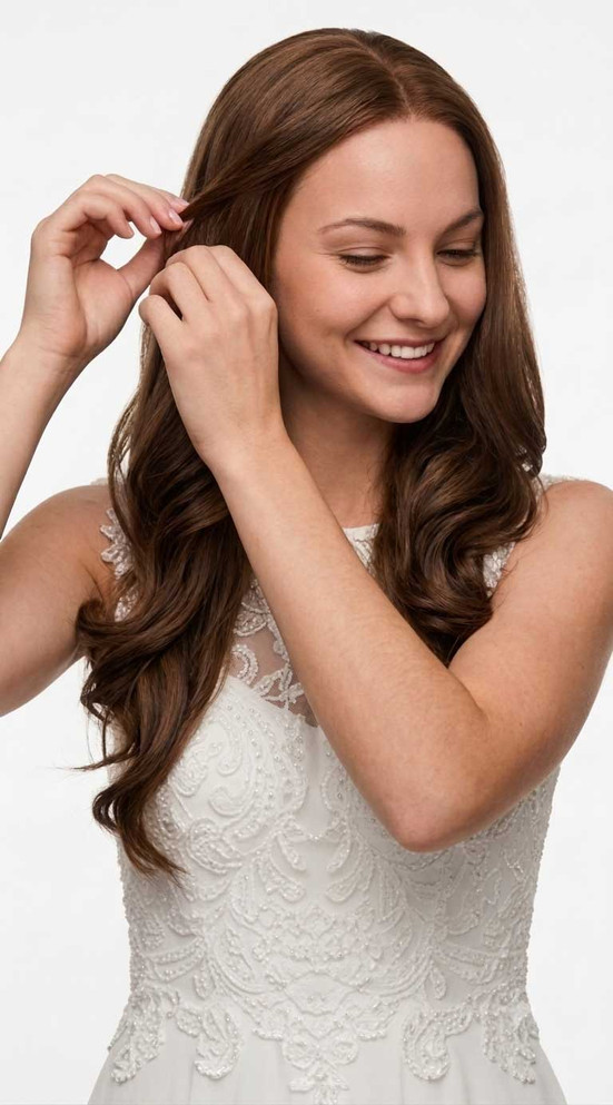 BAILEY - Lacefront Chestnut Brown Waves - by Queenie Wigs