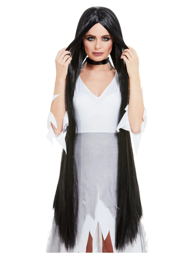 Extra Long Black Straight Witch Wig