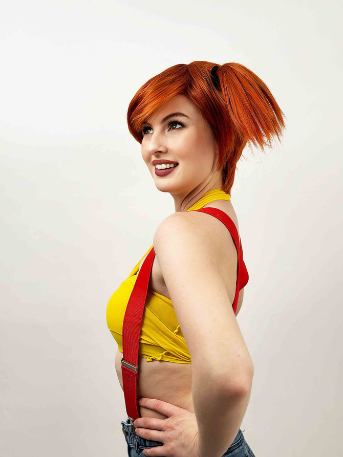 Misty Pokemon Gym Leader Cosplay Orange Wig with Ponytail by Allaura