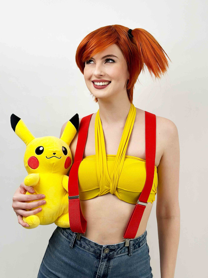 Misty Pokemon Gym Leader Cosplay Orange Wig with Ponytail by Allaura