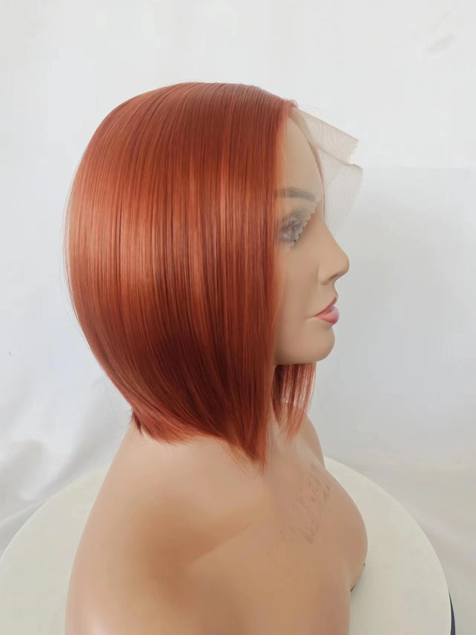 HENRI - Lacefront Auburn Straight Tapered Bob - by Queenie Wigs 