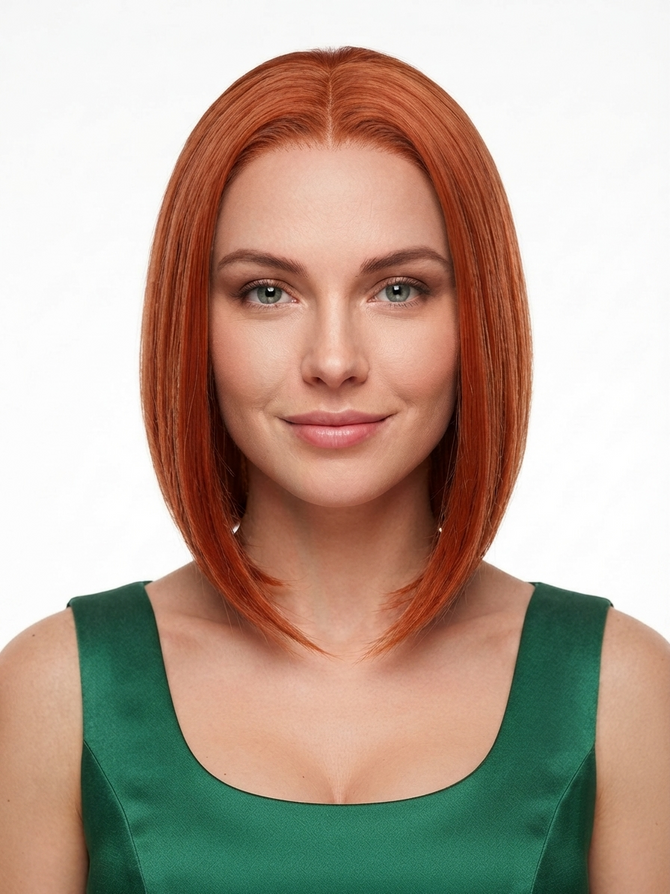 HENRI - Lacefront Auburn Straight Tapered Bob - by Queenie Wigs