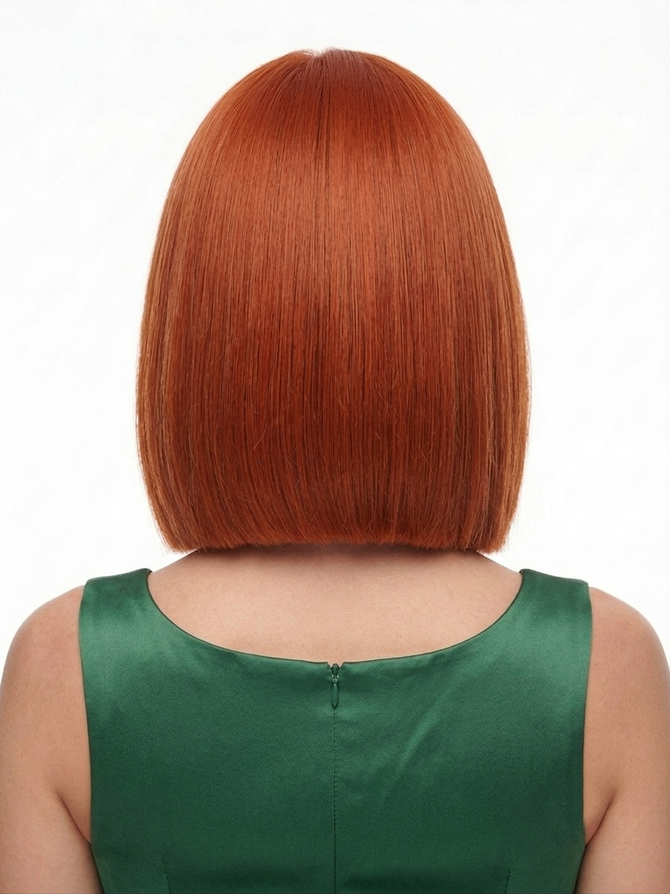 HENRI - Lacefront Auburn Straight Tapered Bob - by Queenie Wigs