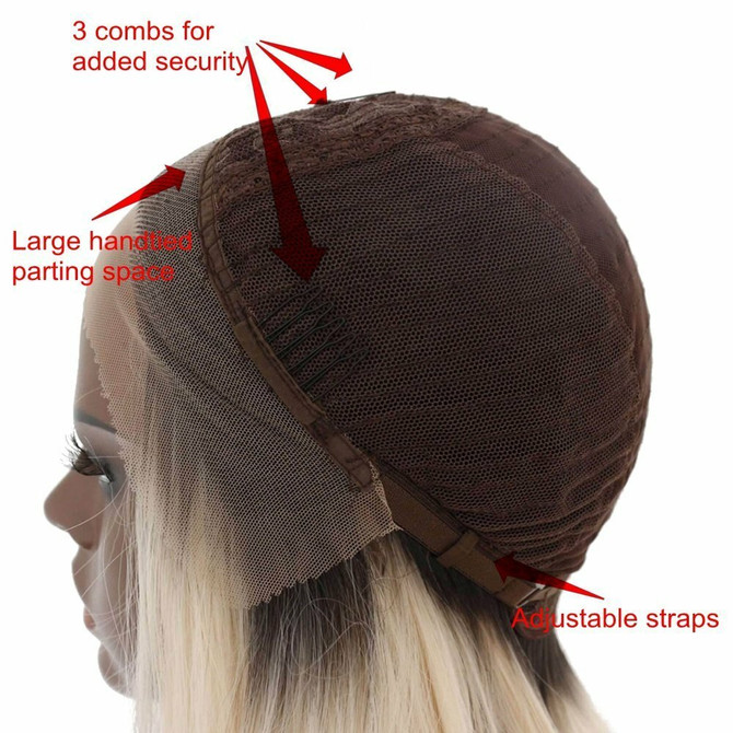 CHANTELLE -  Lacefront Ombre Blonde Brown Blend Long Waves - by Queenie Wigs