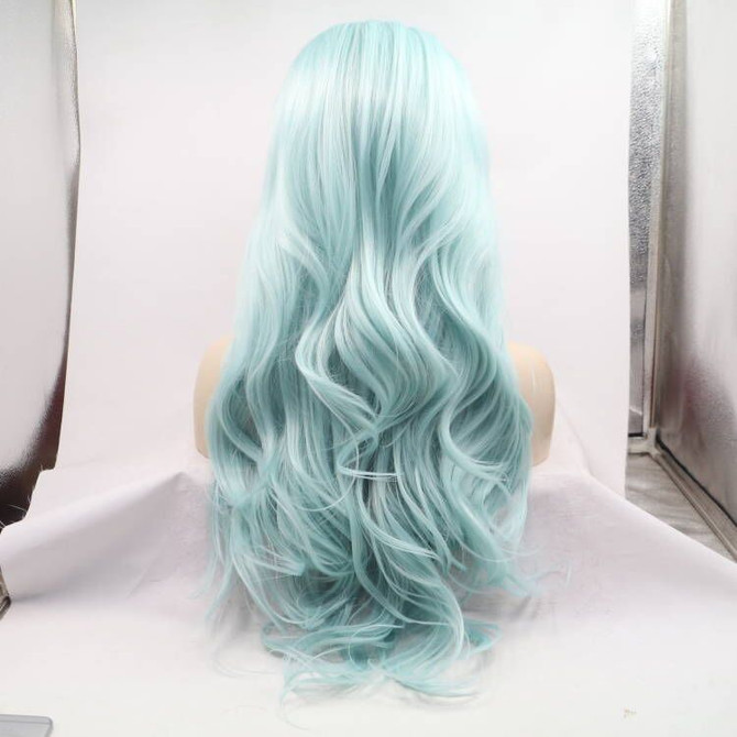 LAGUNA - Lacefront Ice Blue Long Waves - by Queenie Wigs