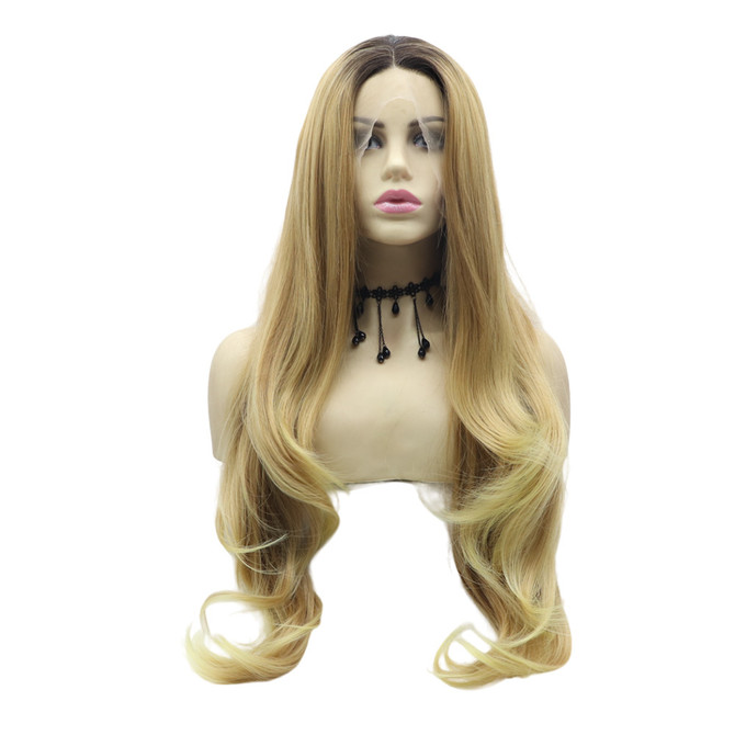 MAEVE - Lace Front Blonde Blend Ombre Layered Long Wig - by Queenie Wigs
