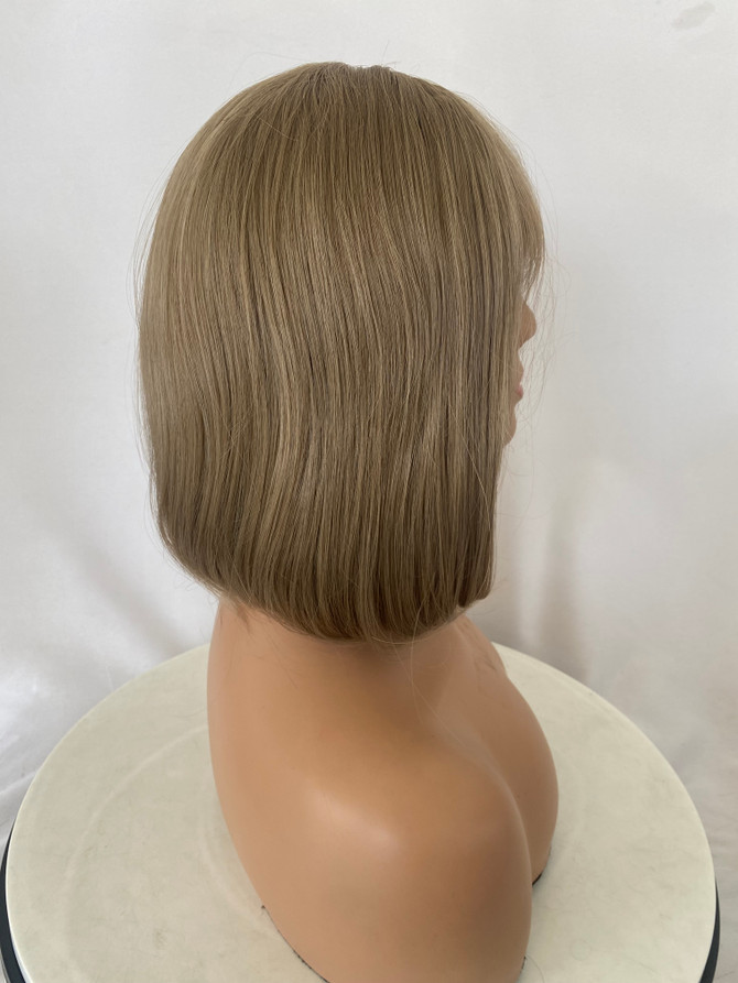 ARIANA - Lace Front Light Brown Straight Bob with Fringe - by Queenie Wigs