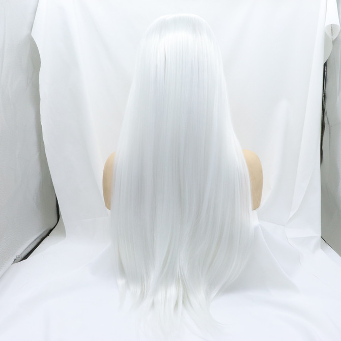 CLEMENTINE - Lace Front White Long Straight Wig - by Queenie Wigs