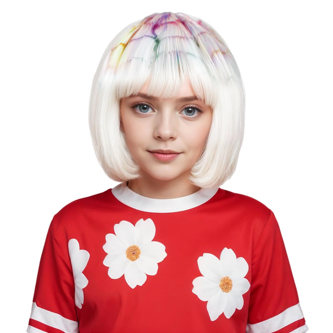 Crayola Colour-Me White Bob Wig Set - Customisable Washable Wig for Kids, Cosplayers & Creatives - includes Markers & Wig Stand