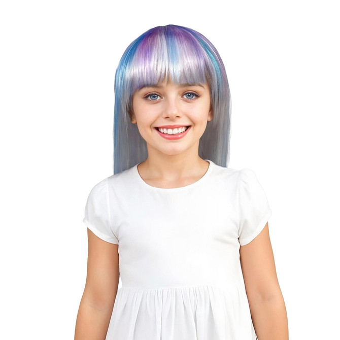 Crayola Colour-Me Long White Wig Set - Customisable Washable Long White Wig for Kids, Cosplayers & Creatives - includes Markers & Wig Stand