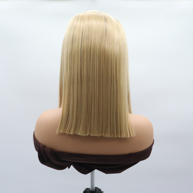 PARIS - Lace Front Light Blonde with Dark Roots Straight Wig - by Queenie Wigs