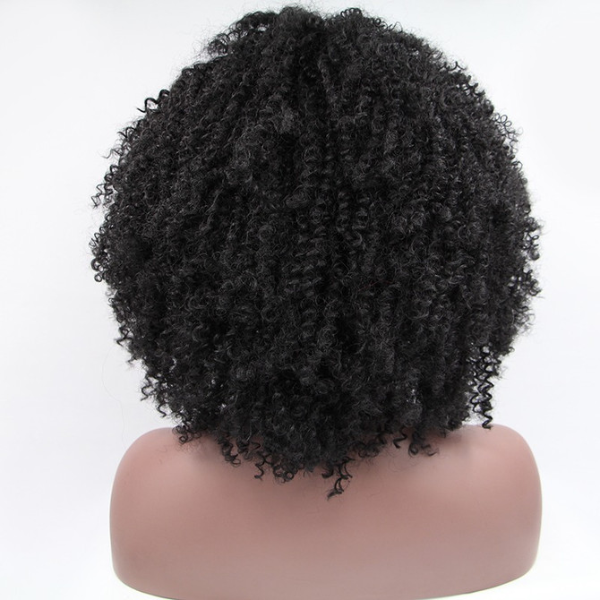 DEE - Lace Front Black Spiral Curls Short Wig - by Queenie Wigs