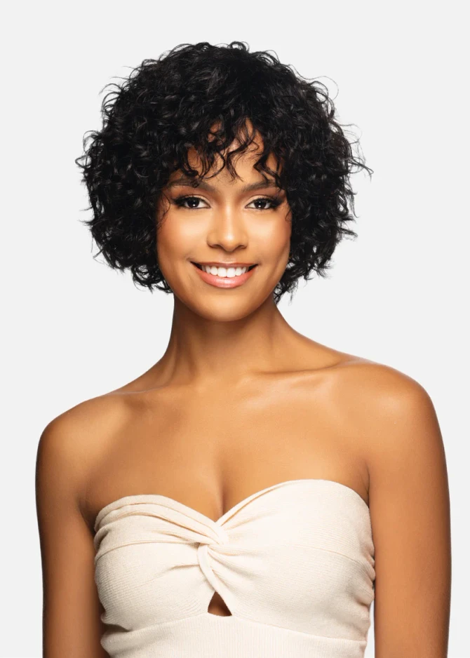 ARON - 100% Remi Human Hair 10 INCH SHORT WAVY LAYERS - by Vivica Fox - NATURAL