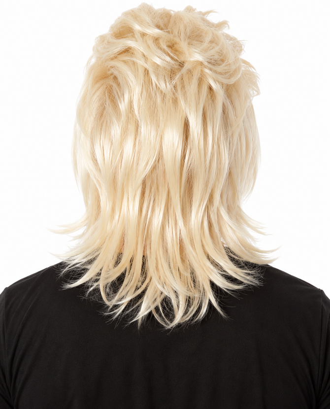 Mullet & Mo - 80's Blonde Mullet Wig & Moustache Set