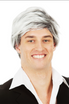 Mature Star (George Clooney) Men's 60's 70's Grey Mod Costume Wig