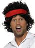 80's Tennis Brat Costume Wig & Headband