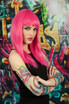 Long Pink Deluxe Pink Cosplay Wig