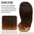 GM238B Gradual Mix Ombre - Auburn Brown Top, Bright Red Middle, Dark Golden Platinum Blonde Bottom - As Pictured on Model