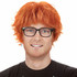 Red Ed (Sheeran) Orange Spiky Costume Wig with Glasses & Tattoo Sleeves
