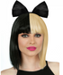 Pop Empress (Sia) Wig with Black Bow Half Blonde and Black Womens Costume Wig - by Allaura