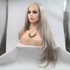 PEARL - Lace Front Lace Part Heat Resistant Long Grey Blonde Straight Wig - by Queenie Wigs