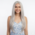 PEARL - Lace Front Lace Part Heat Resistant Long Grey Blonde Straight Wig - by Queenie Wigs