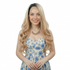 KOURTNEY - Lace Front Long Curly Ombre Blonde Wig - by Queenie Wigs