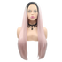AIDEN - Lace Front Long Straight Ombre Pink Wig - by Queenie Wigs