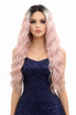 SHANNON - Lace Front Wavy Ombre Baby Pink Wig - by Queenie Wigs