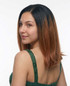 LAURA - Lace Front Ombre Auburn Brown Long Bob Wig - by Queenie Wigs