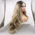 AVA - Lace Front Long Wavy Ombre Blonde Wig - by Queenie Wigs