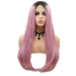 EMILY - Lace Front Long Straight Ombre Pink Wig - by Queenie Wigs