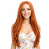 ELLA - Lace Front Long Straight Copper Wig - by Queenie Wigs