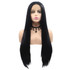 CASSIE - Lace Front Long Black Straight Wig - by Queenie Wigs