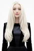 BRONTE - Lace Front Long Wavy Platinum Blonde Wig - by Queenie Wigs