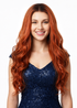 AUTUMN - Lace Front Long Curly Ombre Auburn Brown Wig - by Queenie Wigs