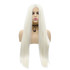 AMBER - Lace Front Long Straight Platinum Blonde Wig - by Queenie Wigs