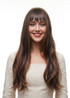 MOCHA - Heat Resistant Dark Brown Wavy Wig with Light Fringe by Queenie Wigs
