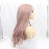 BLUSH - Heat Resistant Dusty Rose Wavy Wig with Light Fringe by Queenie Wigs