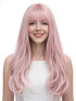 BLUSH - Heat Resistant Dusty Rose Wavy Wig with Light Fringe by Queenie Wigs