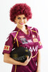 Maroon QLD Afro State of Origin Costume Wig - by Allaura