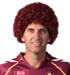 Maroon QLD Afro State of Origin Costume Wig - by Allaura