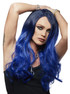 Manic Panic Midnight Blue Black Ombre Long Waves Wig with Side Part